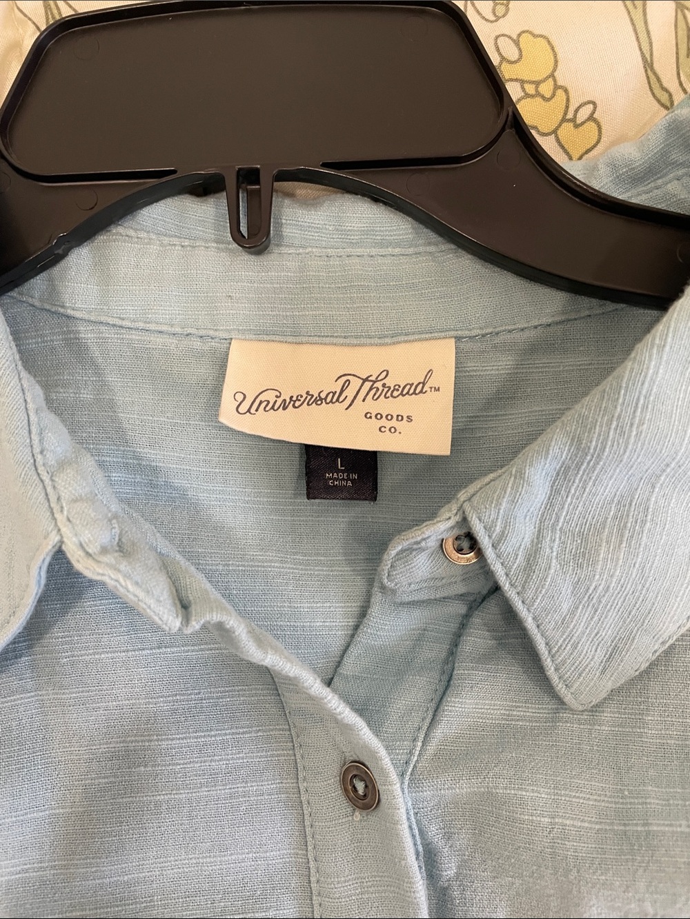 Universal Thread Light Blue Button-Front Ruffle Sleeve Blouse - Picture 3 of 5